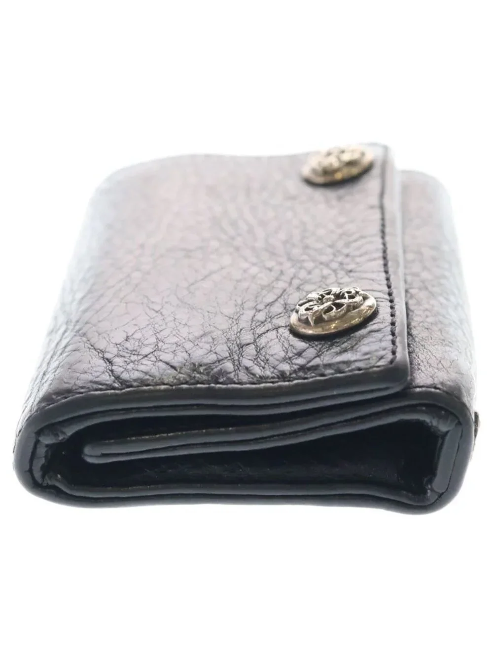 Chrome Hearts Celtic Button Leather Wallet Black